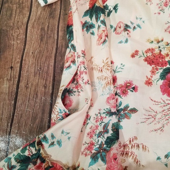 L'atiste Womens Dress 0 Beige Silk Sheath Round Striped Short Sleeve - Picture 8 of 11